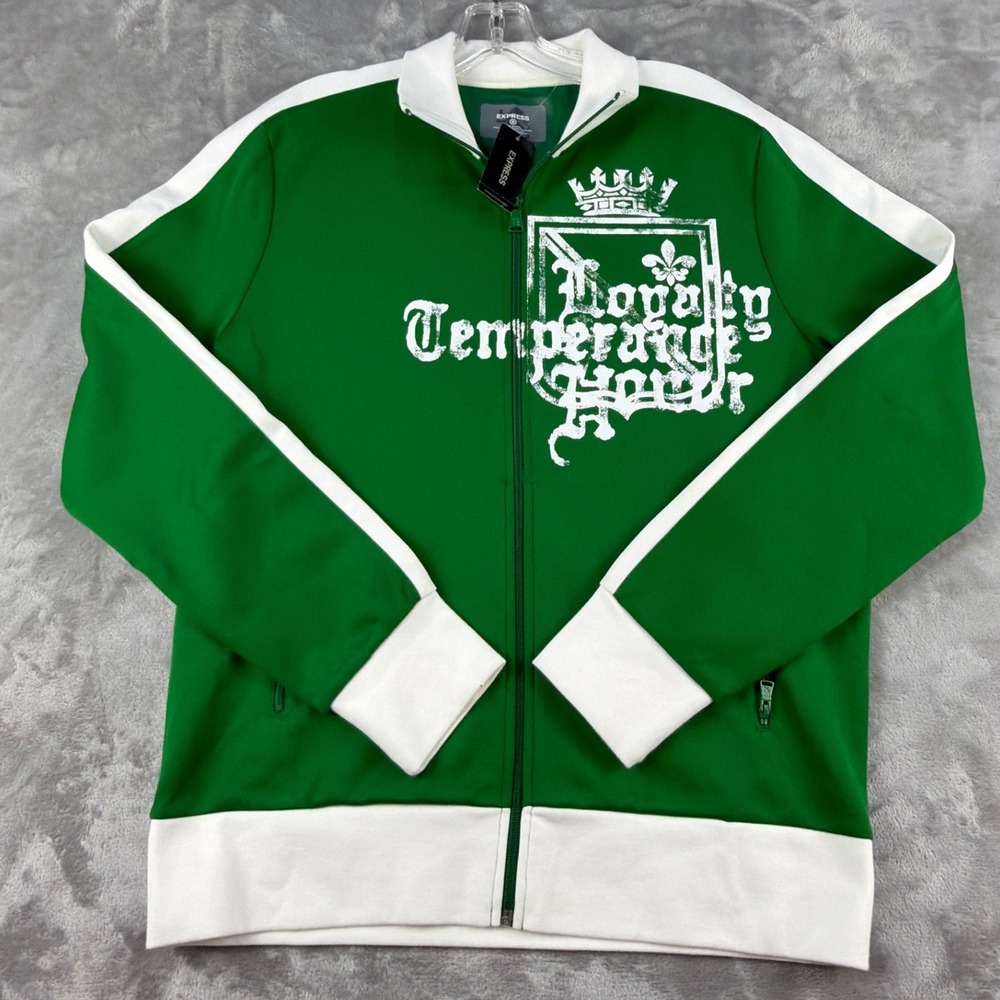 Express Mens Track Jacket Loyalty Temperance Honor Size M NEW